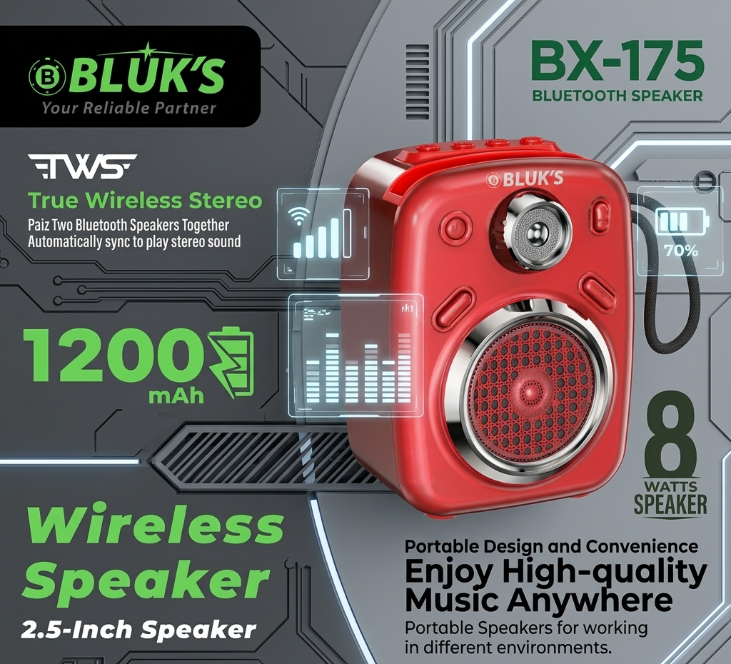 BLUK'S BX-175: Your Retro-Modern Rockstar! True Wireless Stereo Sound