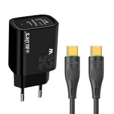 BLÚK'S BX-621 SUPER FAST CHARGER & 60W PD CABLE BUNDLE: